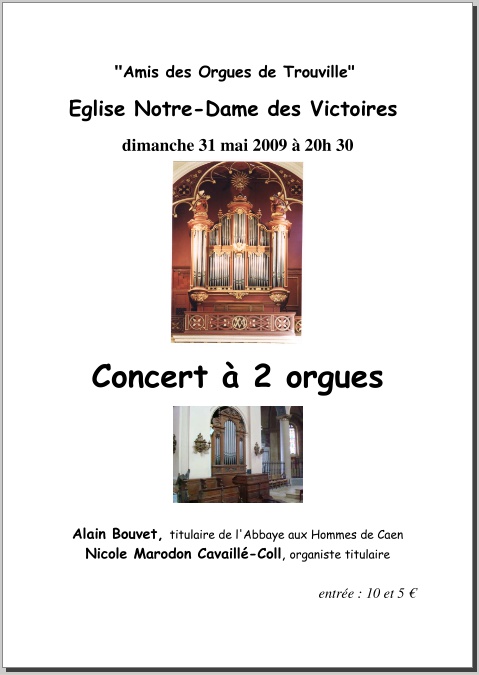 Concert à 2 orgues par Alain Bouvet et Nicole Marodon